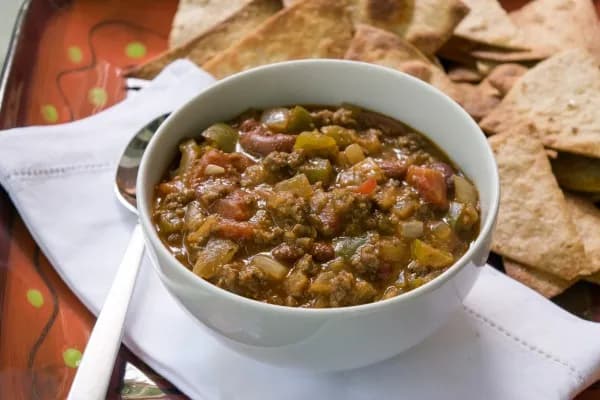 Hovězí chile verde s fazolemi