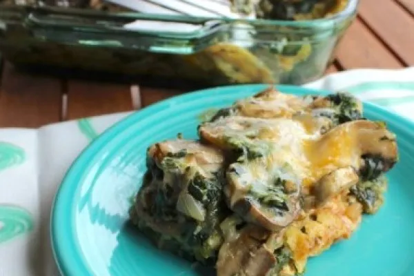 Zapékané enchilady se špenátem a žampiony